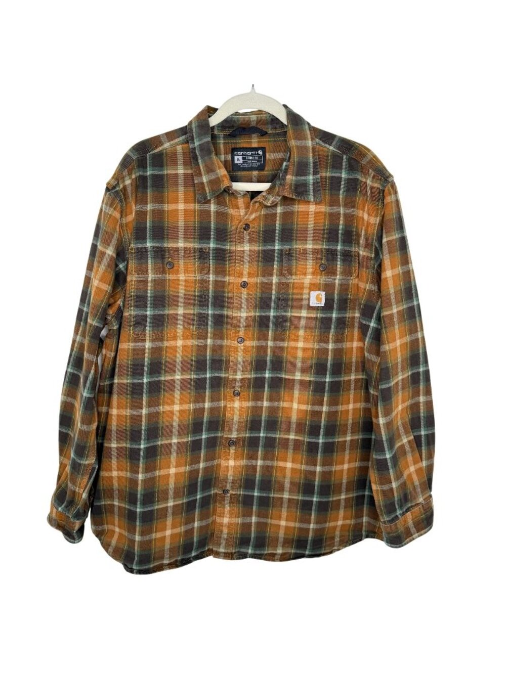 Carhartt Men's Loose Fit Heavyweight Flannel Long-Sleeve Plaid Shirt, XL